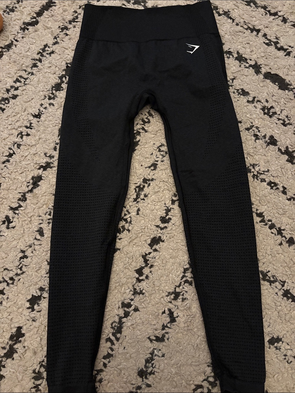 Gymshark Charcoal Grey Seamless Workout Leggings with Perforated Panels